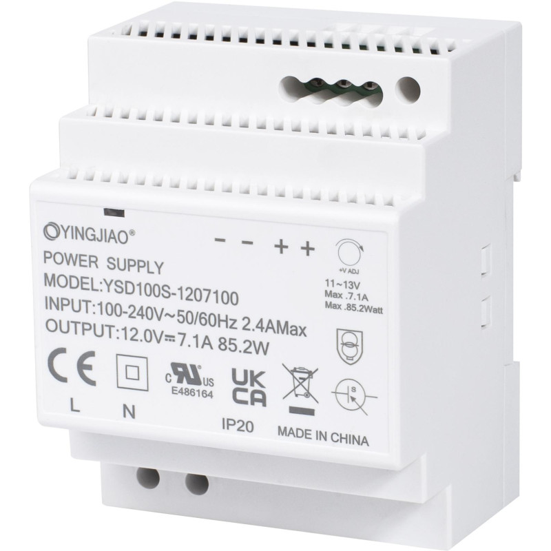 ZASILACZ IMPULSOWY NA SZYNĘ DIN YINGJIAO YSD100S-1207100 12V/85W/7,1A