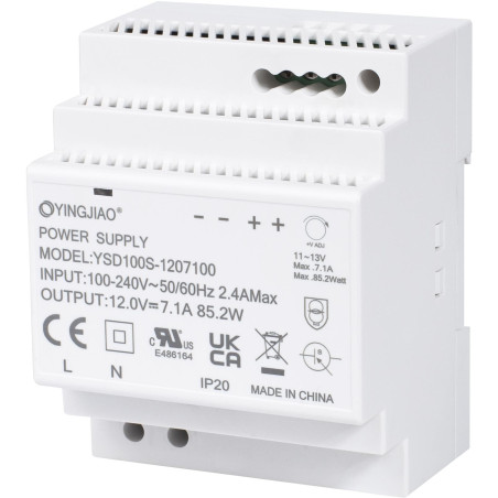 ZASILACZ IMPULSOWY NA SZYNĘ DIN YINGJIAO YSD100S-1207100 12V/85W/7,1A