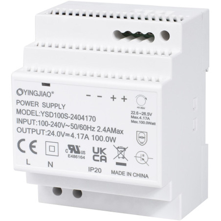 ZASILACZ IMPULSOWY NA SZYNĘ DIN YINGJIAO YSD100S-2403830 24V/92W/3,83A