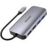 Unitek D1122A01 Aktywny hub USB-C 5Gbps, 2x HDMI 4K, czytnik kart, RJ-45, PD 100W