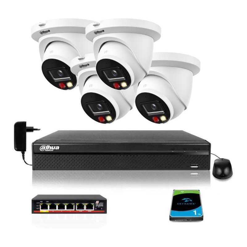Zestaw monitoringu IP DAHUA 4 kamery IPC-HDW2849TM-S-IL-0280B 8Mpx