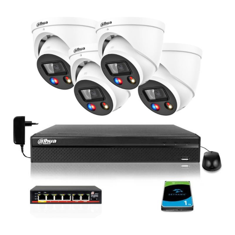 Zestaw monitoringu IP DAHUA 4 kamery IPC-HDW3549H-AS-PV-0280B-S4 5Mpx