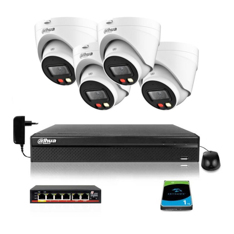 Zestaw monitoringu IP DAHUA 4 kamery IPC-HDW1439V-A-IL 4Mpx