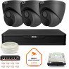 Zestaw monitoringu IP BCS Point 3x Kamera BCS-P-EIP28FWR3-Ai2-G Rejestrator z dyskiem 1TB