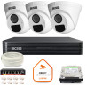 Zestaw monitoringu IP BCS Basic 3x Kamera BCS-B-EIP15FR3(2.0) Rejestrator z dyskiem 1TB