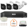 Zestaw monitoringu IP BCS Line 3x Kamera BCS-L-TIP25FSR5-Ai1 Rejestrator z dyskiem 1TB