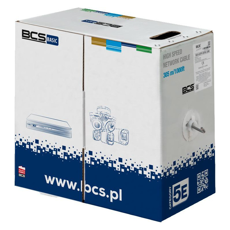 Kabel teleinformatyczny skrętka  BCS BASIC BCS-B-U/UTP-CAT5E-PVC