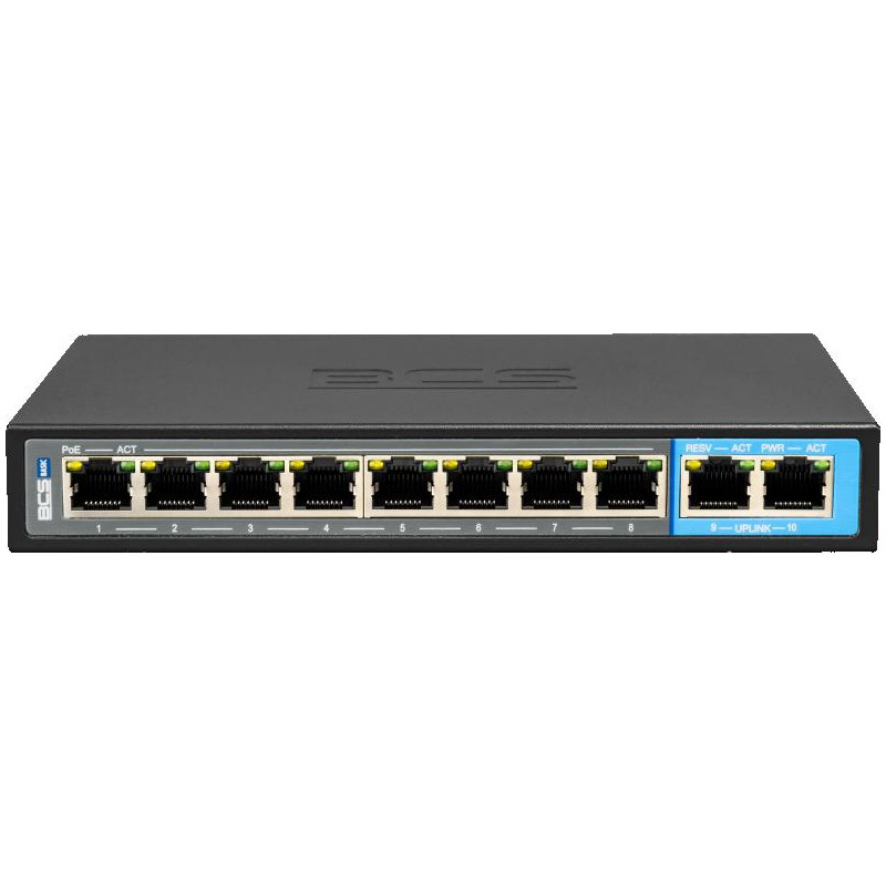 SWITCH POE dla 8 kamer IP BCS-B-SP0802