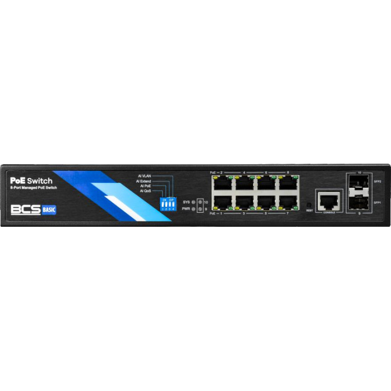 Switch PoE BCS BASIC BCS-B-SP08G-2SFP-M
