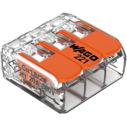 Szybkozłączka uniwersalna LINKA/DRUT 3x 0,2-4mm2 WAGO 221-413 (1szt.)