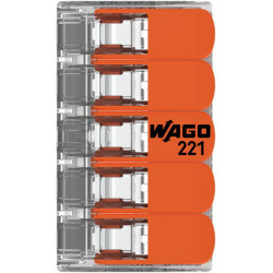 Szybkozłączka uniwersalna LINKA/DRUT 5x 0,2-4mm2 WAGO 221-415 (1szt.)