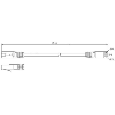 Patchcord Kat.6 UTP 0,25m niebieski LSOH
