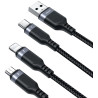 Kabel 3w1 USB-A / USB-C micro-USB Lightning Joyroom S-1T3018A18 30cm 3.5A w oplocie czarny