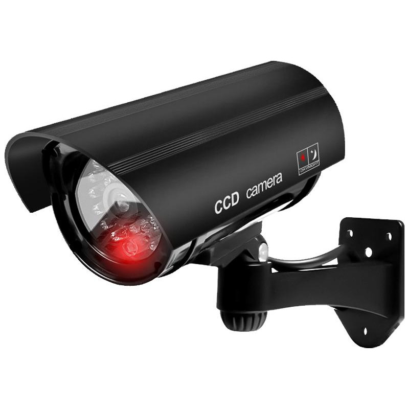 Atrapa kamery tubowej czarna LED AT-1B-B