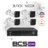 Zestaw monitoringu IP BCS Ultra 4 Kamery IP BCS-U-TIP38FSR3 Rejestartror 6TB zgodny z NDAA