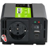 PRZETWORNICA NAPIĘCIA INVERTER Green Cell DUO 12/24V - 230V 300W/600W MODYFIKOWANA SINUSOIDA