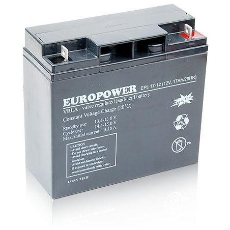 Akumulator AGM EUROPOWER serii EPL 12V 17Ah (Żywotność 15 lat)