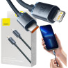 KABEL USB-C / Lightning iPhone Baseus Crystal CAJY000301 2m 20W PD QC CZARNY W OPLOCIE PREMIUM