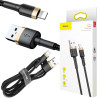 KABEL USB-A / Lightning iPhone Baseus Cafule CALKLF-BV1 100cm Apple 2.4A CZARNO-ZŁOTY W OPLOCIE