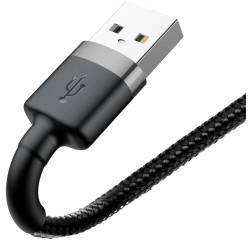 KABEL USB-A / Lightning iPhone Baseus Cafule CALKLF-CG1 200cm Apple 1.5A CZARNO-SZARY W OPLOCIE