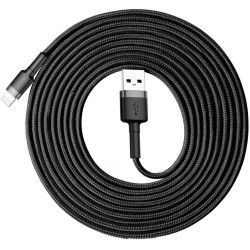 KABEL USB-A / Lightning iPhone Baseus Cafule CALKLF-RG1 300cm Apple 2A CZARNO-SZARY W OPLOCIE