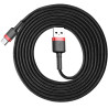 KABEL USB-A / USB-C Baseus Cafule CATKLF-C91 200cm 2A QC 3.0 CZARNO-CZERWONY W OPLOCIE