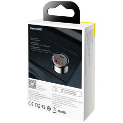 ŁADOWARKA SAMOCHODOWA Baseus Magic CCMLC20C-01 45W 6A 1x USB-A 1x USB-C QC 3.0