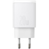 ŁADOWARKA SIECIOWA Baseus Compact Quick Charger CCXJ-B02 20W 1x USB-A 1x USB-C PD 3.0 QC 3.0 BIAŁA