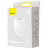 ŁADOWARKA SIECIOWA Baseus Compact Quick Charger CCXJ-E02 30W 2x USB-A 1x USB-C PD 3.0 QC 3.0 BIAŁA