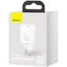 ŁADOWARKA SIECIOWA Baseus Super Si Quick Charger 1C CSUP-J02 30W 1x USB-C PD 3.0 QC 3.0 BIAŁA