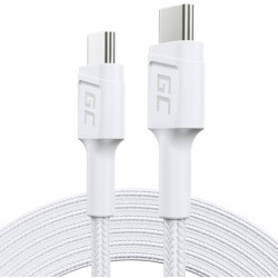 KABEL USB-C / USB-C Green Cell POWERSTREAM 120cm BIAŁY PD 60W ULTRA CHARGE QUICK CHARGE 3.0 KABGC30W