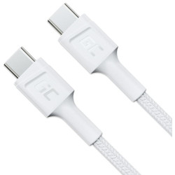 KABEL USB-C / USB-C Green Cell POWERSTREAM 120cm BIAŁY PD 60W ULTRA CHARGE QUICK CHARGE 3.0 KABGC30W
