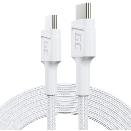 KABEL USB-C / USB-C Green Cell POWERSTREAM 30cm BIAŁY PD 60W ULTRA CHARGE QUICK CHARGE 3.0 KABGC31W
