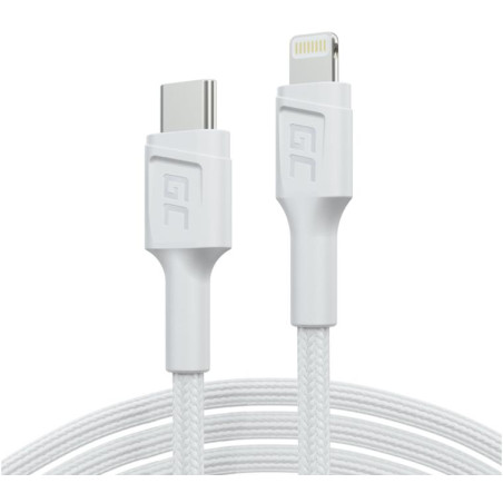KABEL USB-C / LIGHTHING Green Cell POWERSTREAM 100cm BIAŁY PD APPLE IPHONE