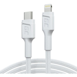 KABEL USB-C / LIGHTHING Green Cell POWERSTREAM 100cm BIAŁY PD APPLE IPHONE