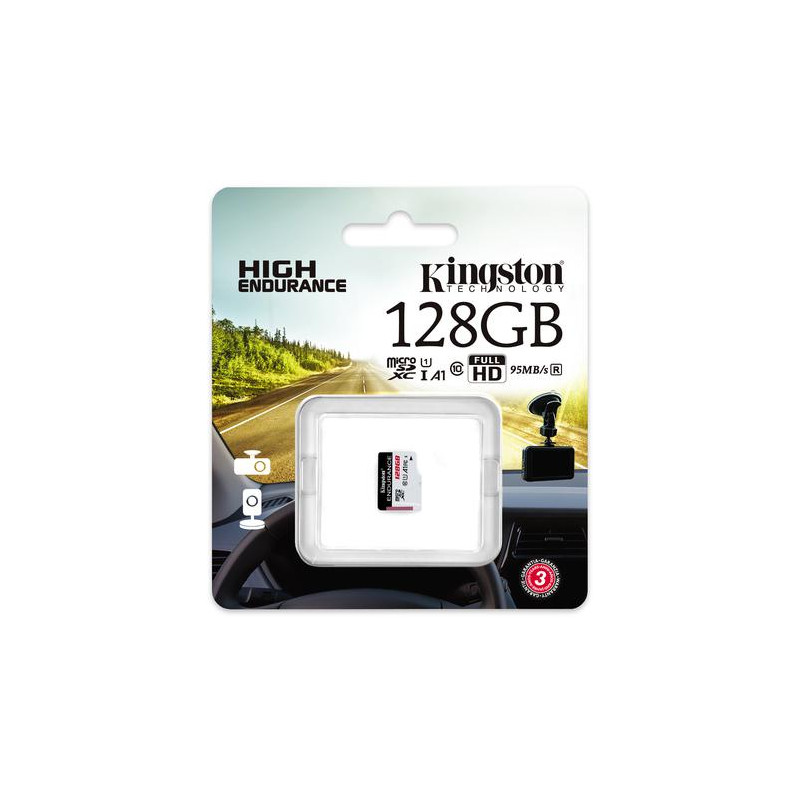 Karta pamięci microSD Kingston High-Endurance UHS-I 128GB 24/7 (rejestratory i monitoring)