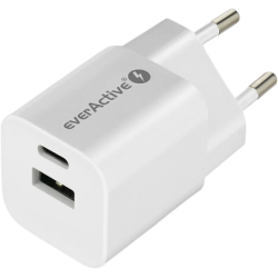 ŁADOWARKA SIECIOWA everActive GaN SC-390Q 30W 1xUSB-C 1xUSB-A PD PPS