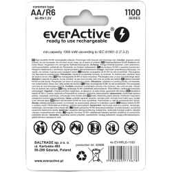 Akumulatorki AA / R06 Ni-MH everActive 1100mAh Infinity Line 3000 cykli (blister 4 szt.)