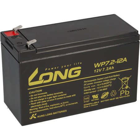 Akumulator AGM LONG 12V 7,2Ah VdS