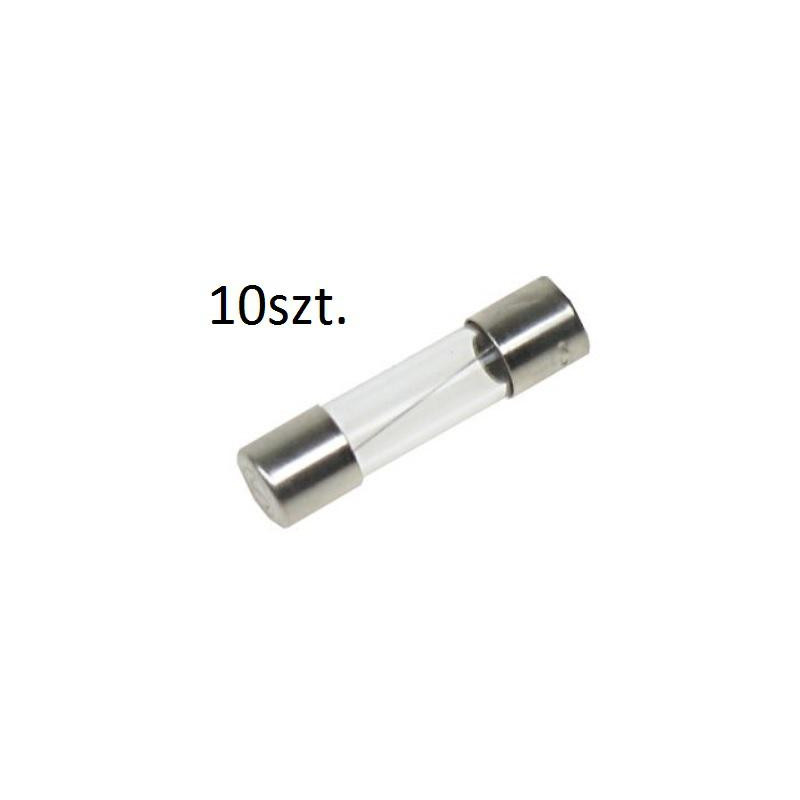 BEZPIECZNIK TOPIKOWY B-1000 1000mA SZKLANY, ZWŁOCZNY 1A 250V 10szt.