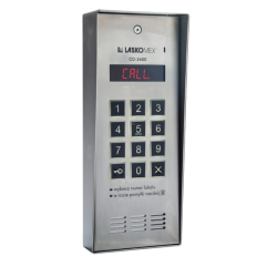Laskomex CD-2600R audio z czytnikiem kluczy RFID ze stali nierdzewniej, w obudownie natynkowej.
