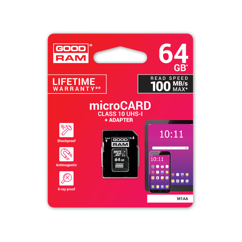 Karta pamięci microSD GOODRAM UHS-I 64GB Karta pamięci microSD GOODRAM UHS-I 64GB