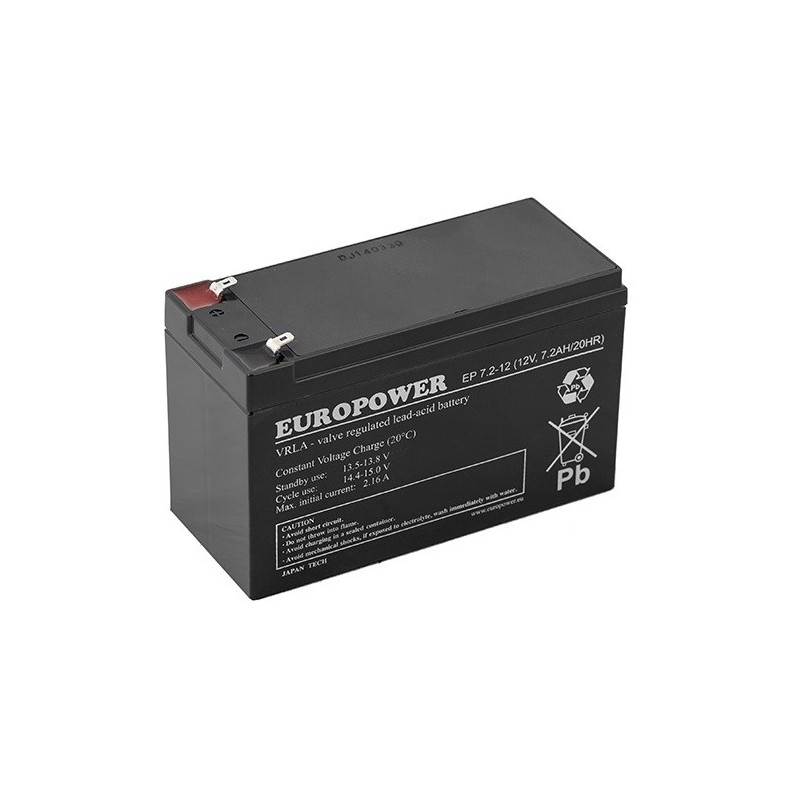 Akumulator AGM EUROPOWER serii EP 12V 7,2Ah
