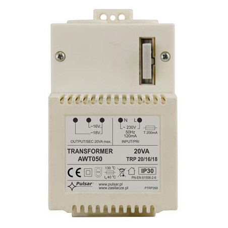Transformator PULSAR AWT050 TRP 20VA/16V/18V