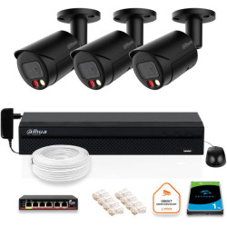 Zestaw monitoringu IP DAHUA 3x kamera IPC-HFW2849S-S-IL-0280B-BLACK 8MPX