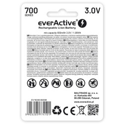 Akumulatorek 16340 / R-CR123 3V everActive 700mAh (1 szt.) z zabezpieczeniem