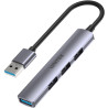 Unitek Hub USB-A 1*USB-A 5 Gbps, 3*USB-A 2.0 alu