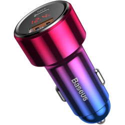 Ładowarka samochodowa Baseus Magic Series PPS USB-C/USB-A 45W różowo-niebieska