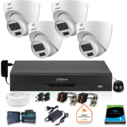 Zestaw monitoringu Dahua 4x kamera kopułkowa HAC-HDW1500CLQ-IL-A-0280B-S2 1TB IR 20m 5mp
