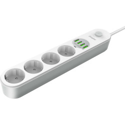 LISTWA ZASILAJĄCA Z WYŁĄCZNIKIEM Energizer 4x SCHUKO 4x USB-A 2500W 10A KABEL 2M